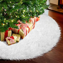 Load image into Gallery viewer, Christmas Tree Skirt, 50 Inch Thicker & Ultra Soft White Christmas Plush Tree Skirt, Machine Washable & Dryable Snowy White Fur Tree Skirt for Christmas Decorations and Ornaments