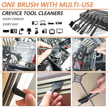 Load image into Gallery viewer, Small Portable Plastic Handle Nylon Anti Static Brushes Computer Keyboard Cleaning Brush Kit (Black, Set of 7)