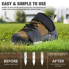Load image into Gallery viewer, Leweio Lawn Aerator Shoes, Metal Spike Sandals for Aerating Lawn - Effectively Aerating Soil for Plants Health, Pre-Assembled Grass Aerator Tools for Yard,Revives Lawn Health