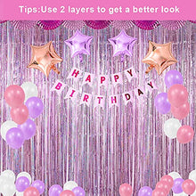 Load image into Gallery viewer, 3 Pack Fringe Curtains Party Decorations,Tinsel Backdrop Curtains for Parties,Photo Booth Wedding Graduations Birthday Christmas Event Party Supplies (Pink)