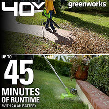 Load image into Gallery viewer, Greenworks 40V Cordless String Trimmer and Leaf Blower Combo Kit, 2.0Ah Battery and Charger Included