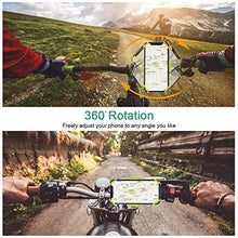Load image into Gallery viewer, ihens5 Bike Phone Mount, Motorcycle & Mountain Bike Handlebar Phone Mount Bicycle Golf Cart Stroller Cell Phone Holder with Rubber Strap 360 Degrees Rotate for iPhone X 8 7 6 6s Plus Samsung (Green)