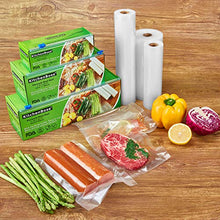 Load image into Gallery viewer, KitchenBoss Vacuum Sealer Rolls Bag, 6 Pack 8"x16.5' and 11"x16.5' Food Saver Bag Rolls with Cutter Box,Sous Vide Roll Bag(100 feet) Works with FoodSaver Sealers