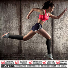 Load image into Gallery viewer, CHARMKING Compression Socks for Women & Men Circulation (3 Pairs) 15-20 mmHg is Best Athletic for Running, Flight Travel, Crossfit, Cycling, Pregnant - Boost Performance, Durability (S/M, Black)