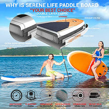Load image into Gallery viewer, SereneLife Inflatable Stand Up Paddle Board (6 Inches Thick) with Premium SUP Accessories & Carry Bag | Wide Stance, Bottom Fin for Paddling, Surf Control, Non-Slip Deck | Youth & Adult Standing Boat