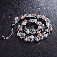 Load image into Gallery viewer, Luxury Pearl Wedding Jewelry Set Necklace Earrings Party Wear Birthday Gift for Mother Wife (White)
