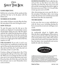 Load image into Gallery viewer, Front Porch Classics Circa Shut-the-Box, Wooden 9 Number Dice Game with Case for Travel, for Adults and Kids Ages 8 and Up