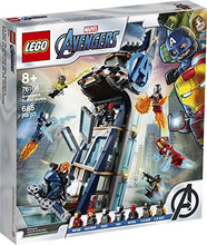 Load image into Gallery viewer, LEGO Marvel Avengers: Avengers Tower Battle 76166 Collectible Building Toy with Action Scenes and Superhero Minifigures; Cool Holiday or Birthday Gift (685 Pieces)