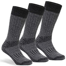 Load image into Gallery viewer, Warm Thermal Wool Socks for Winter Moisture Wicking and Breathable Cozy Boot Socks Charcoal ML