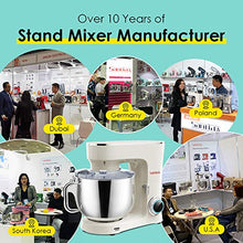 Load image into Gallery viewer, SanLidA Stand Mixer, 9.5 Qt. 10-Speed Electric Kitchen Mixer with Dishwasher-Safe Dough Hooks, Flat Beaters, Wire Whip & Pouring Shield Attachments for Most Home Cooks, SM-1551, Cream White