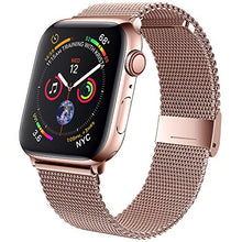 Load image into Gallery viewer, jwacct Bands Compatible for Apple Watch 38mm 40mm, Adjustable Magnetic Stainless Steel Bracelet Mesh Strap Sport Loop for Women/Men iWatch Series 6/5/4/3/2/1 and SE, Pink Gold