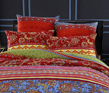 Load image into Gallery viewer, CoutureBridal Boho Striped Pillow Covers Queen 2PC Microfiber Colorful Mandala Floral Printed Bohemian Pillowcases for Hair and Skin,20"x30"