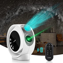 Load image into Gallery viewer, LaView Star Projector HD Image Large Projection Area LED Lights for Bedroom Infrared Remote Controller 3 Level Silent Rotation Night Light with Green Laser Light Include 6K Replaceable 2 Galaxy Discs