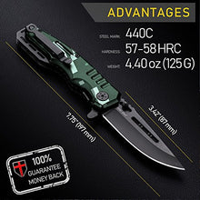 Load image into Gallery viewer, Spring Assisted Knife - Pocket Folding Knife - Military Style - Boy Scouts Knife - Tactical Knife - Good for Camping Hunting Survival Indoor and Outdoor Activities Mens Gift 6681 N