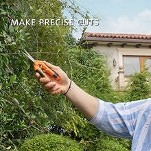 Load image into Gallery viewer, VIVOSUN 6.5 Inch Gardening Scissors Hand Pruner Pruning Shear with Straight Stainless Steel Blades Orange 1-Pack