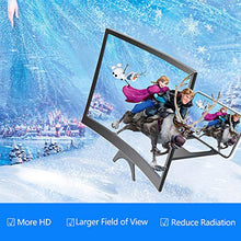 Load image into Gallery viewer, Anti-Blue-Light 3D Curve Screen Magnifier, 12" HD Expander Amplifier Projector for Video, Movie, Game, Foldable Phone Stand Screen Enlarger, Compatible All Smartphones