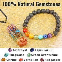 Load image into Gallery viewer, Crystal Vibe 7 Chakra Necklace and Chakra Bracelet Jewelry Set with amethyst Crystal Necklaces Spiritual for Women Men for Healing Protection Positive Energy Yoga - Crystal Jewelry Set