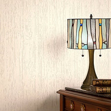Load image into Gallery viewer, Serena D'italia Tiffany Style Table Lamps Contemporary, Mosaic Stained Glass Lamp, Antique, Victorian, Vintage Styling, Double Pull Chain (Blue, White, Yellow)