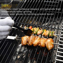 Load image into Gallery viewer, CMYK Barbecue Skewers, 6-Pack 13" Stainless Steel Grilling Skewers with Slider, Reusable Metal BBQ Shish Kebab Skewer Sticks