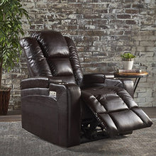 Load image into Gallery viewer, Christopher Knight Home Emersyn Tufted Fabric Power Recliner with Arm Storage and USB Cord, Brown / Black