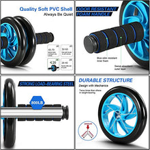 Load image into Gallery viewer, TOMSHOO 5-in-1 AB Wheel Roller Kit AB Roller Pro with Push-UP Bar, Hand Griper, Jump Rope and Knee Pad - Portable Equipment for Home Exercise, Workout (Upgraded Version)