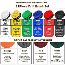 Load image into Gallery viewer, 31 Piece Drill Brush Attachments Set, Scrub Pads & Sponge,Power Scrubber Brush with Extend Long Attachment All Purpose Cleaning Kit for Grout, Tiles, Sinks, Bathtub, Bathroom, Kitchen and Automobile