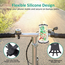 Load image into Gallery viewer, Bovon Bike Phone Mount, 360° Rotation Silicone Bicycle Phone Holder, Universal Motorcycle Handlebar Mount Compatible with iPhone Se/11 Pro Max/XR/XS Max/8/7/ 6/6s Plus, Galaxy S20/S9, 4.0"-6.5" Phones