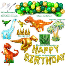 Load image into Gallery viewer, Dinosaur Birthday Party Decorations&Balloons Arch Garland Kit(Gold,Green),Dinosaurs Balloons,Happy Birthday Balloons,Curtains,for Dino Themed Kid's Party,Shower,Celebration.