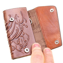 Load image into Gallery viewer, Asoodehdelan Genuine Leather Parsi Poetry ID Credit Card Holder Keychain Persian