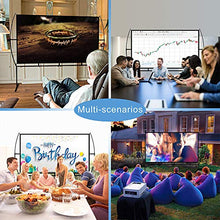 Load image into Gallery viewer, Projector Screen with Stand Foldable Portable Movie Screen 100 Inch(16:9), HD 4K Double Sided Projection Screen Indoor Outdoor Projector Movies Screen for Home Theater (100 Inch) …