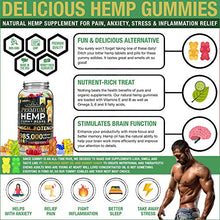 Load image into Gallery viewer, Hemp Gummies Premium 985,000 High Potency - Fruity Gummy Bear with Hemp Oil - Natural Hemp Candy Supplements for Pain, Anxiety, Stress & Inflammation Relief - Promotes Sleep and Calm Mood