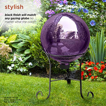 Load image into Gallery viewer, Alpine Corporation 10" Tall Indoor/Outdoor Glass Gazing Globe Metal Stand, Black
