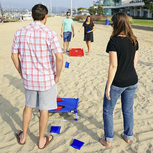 Load image into Gallery viewer, GoSports Portable PVC Framed Cornhole Toss Game Set with 8 Bean Bags and Travel Carrying Case - Choose American Flag Design, Red & Blue or Football