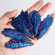 Load image into Gallery viewer, CXD-GEM Titanium Coated Black Kyanite Crystal Specimen Blue Aura Kyanite for Jewelries, Pack of 10