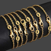 Load image into Gallery viewer, SANNIX 50 Pack Gold Plated Necklace Chains Cable Chain Necklace Bulk for Jewelry Making Supplies, 18 Inches
