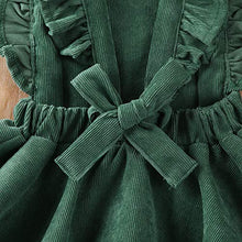 Load image into Gallery viewer, Karuedoo Baby Girls Velvet Suspender Skirt Infant Toddler Ruffled Casual Strap Sundress Summer Outfit Clothes (2-3T, Green 2(Velvet))
