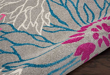 Load image into Gallery viewer, Nourison Passion Bohemian Floral Grey 6'7" x 9'6" Area Rug, (7'x10')