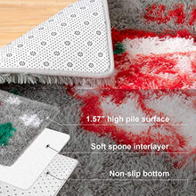 Load image into Gallery viewer, Foxmas Soft Christmas Rug Santa Claus Area Rug Gift for Holiday Décor Fluffy Plush Shaggy Doormat Anti-Skip Carpets for Indoor Garden Kitchen Bedroom Entrance Front Door, 2ft x 6ft, Grey