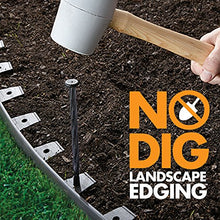 Load image into Gallery viewer, EasyFlex Heavy-Duty No-Dig Landscape Edging with Anchoring Spikes, 1.7 in. Tall Straight Top Commercial Grade Plastic Garden Border, Pack of 8 - 20-ft. Coils, Black (3100-20C-8) 160 Foot