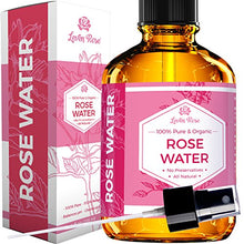 Load image into Gallery viewer, Rose Water Facial Toner by Leven Rose, Pure Natural Moroccan Rosewater Hydrosol Face Spray 4 oz