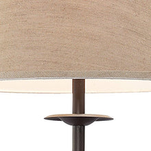Load image into Gallery viewer, Rustic Floor Lamp with Table Wood Twisted Iron Base Linen Empire Shade for Living Room Reading Bedroom - Franklin Iron Works
