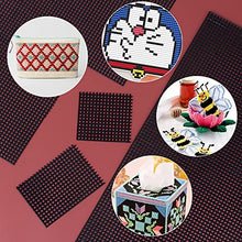 Load image into Gallery viewer, SAVITA 6pcs Plastic mesh Sheets 7 Count Needlepoint Canvas for Embroidery Crafting and Knit and Crochet Projects (Black)