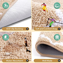 Load image into Gallery viewer, Carvapet 2 Pieces Microfiber Moroccan Trellis Non-Slip Soft Kitchen Mat Bath Rug Doormat Runner Carpet Set (17"x48"+17"x24", Beige)