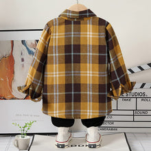 Load image into Gallery viewer, Fuermos Toddler Baby Boy Girls Clothes Flannel Shirt 12M-7T Tops Kids Outfits, Yellow Bb