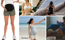 Load image into Gallery viewer, Glampunch Maternity Shorts Over Belly Active Quick-Dry Yoga Shorts Pregnancy Workout Running Short Pants Pink