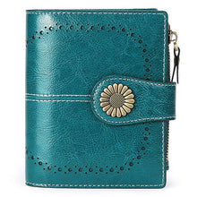 Load image into Gallery viewer, SENDEFN Small Womens Wallet Leather Bifold Card Holder RFID Blocking with Zipper Coin Pocket