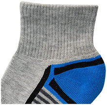 Load image into Gallery viewer, Fruit of the Loom Boys 6-Pair Half Cushion Ankle Socks, Gray Assort, Large (Shoe Size: 3-9)