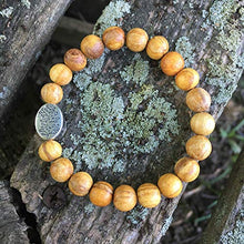 Load image into Gallery viewer, Handmade Palo Santo Bracelet Negative Energy Protection Yoga Wellness Gift for Women Made in USA Fits 6 inch Wrist Stretch (Small Wrist)