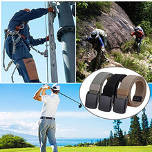 Load image into Gallery viewer, Hoanan 2-Pack Elastic Stretch Belt, Men’s Plus Size No Metal Nylon Tactical Hiking Belt(black/brown-up to 42")