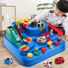 Load image into Gallery viewer, TEMI Kids Race Track Toys for Boy Car Adventure Toy for 3 4 5 6 7 Years Old Boys Girls, Puzzle Rail Car, City Rescue Playsets Magnet Toys w/ 3 Mini Cars, Preschool Educational Car Games Gift Toys